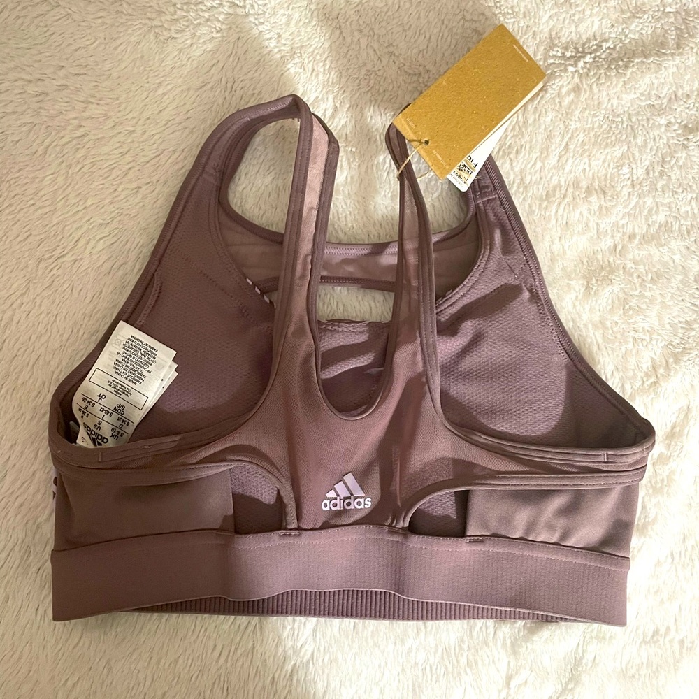 ADIDAS DRST TORCH WOMEN TRAINING BRA PURPLE FI6584 Small - Picture 4 of 8